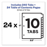 Customizable Toc Ready Index Multicolor Dividers, 10-tab, Letter, 24 Sets