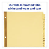 Preprinted Laminated Tab Dividers W-gold Reinforced Binding Edge, 25-tab, Letter