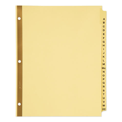 Preprinted Laminated Tab Dividers W-gold Reinforced Binding Edge, 25-tab, Letter