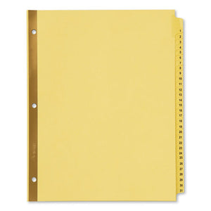 Preprinted Laminated Tab Dividers W-gold Reinforced Binding Edge, 31-tab, Letter