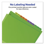 Durable Preprinted Plastic Tab Dividers, 12-tab, A To Z, 11 X 8.5, Assorted, 1 Set