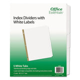Index Dividers With White Labels, 5-tab, 11 X 8.5, White, 25 Sets