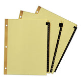 Preprinted Black Leather Tab Dividers W-gold Reinforced Edge, 25-tab, Ltr