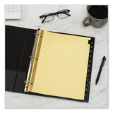 Preprinted Black Leather Tab Dividers W-gold Reinforced Edge, 12-tab, Ltr