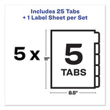 Print And Apply Index Maker Clear Label Unpunched Dividers, 5tab, Letter, 5 Sets