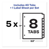 Print And Apply Index Maker Clear Label Dividers, 8 White Tabs, Letter, 5 Sets