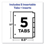 Plastic Insertable Dividers, 5-tab, Letter