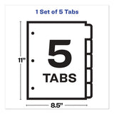 Print And Apply Index Maker Clear Label Dividers, 5 White Tabs, Letter