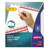 Print And Apply Index Maker Clear Label Dividers, 5 White Tabs, Letter