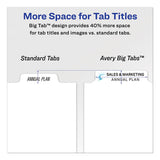 Print And Apply Index Maker Clear Label Dividers, 5 White Tabs, Letter