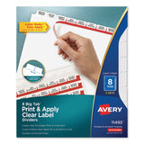 Print And Apply Index Maker Clear Label Dividers, 8 White Tabs, Letter, 5 Sets