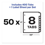 Print And Apply Index Maker Clear Label Dividers, 8 White Tabs, Letter, 50 Sets