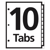 Table 'n Tabs Dividers, 10-tab, 1 To 10, 11 X 8.5, White, 1 Set