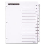 Table 'n Tabs Dividers, 12-tab, Jan. To Dec., 11 X 8.5, White, 1 Set