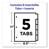 Insertable Big Tab Plastic Dividers, 5-tab, 11 X 8.5, Assorted, 1 Set