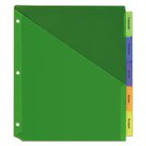Insertable Big Tab Plastic 1-pocket Dividers, 5-tab, 11.13 X 9.25, Assorted, 1 Set