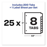 Print And Apply Index Maker Clear Label Dividers, 8 Color Tabs, Letter, 25 Sets