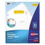 Big Tab Printable White Label Tab Dividers, 5-tab, Letter, 20 Per Pack