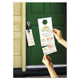Door Hanger With Tear-away Cards, 97 Bright, 65lb, 4.25 X 11, White, 2 Hangers-sheet, 40 Sheets-pack