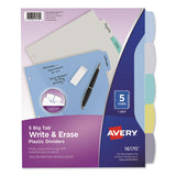 Write And Erase Corner Lock Big Tab Durable Plastic Dividers, 3-hold Punched, 5-tab, 11 X 8.5, Assorted, 1 Set