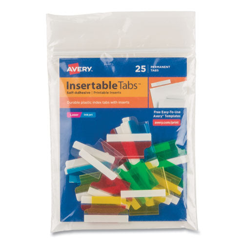 Insertable Index Tabs With Printable Inserts, 1-5-cut Tabs, Assorted Colors, 1