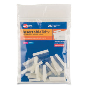 Insertable Index Tabs With Printable Inserts, 1-5-cut Tabs, Clear, 1" Wide, 25-pack