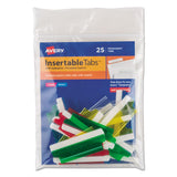 Insertable Index Tabs With Printable Inserts, 1-5-cut Tabs, Assorted Colors, 1.5" Wide, 25-pack