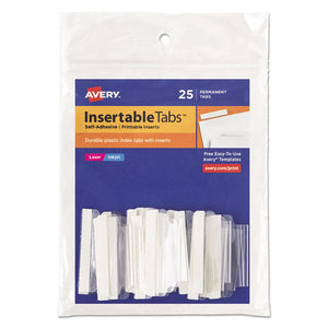 Insertable Index Tabs With Printable Inserts, 1-5-cut Tabs, Clear, 1.5" Wide, 25-pack