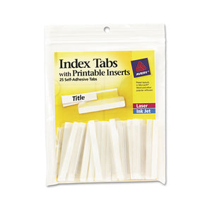 Insertable Index Tabs With Printable Inserts, 1-5-cut Tabs, Clear, 2" Wide, 25-pack