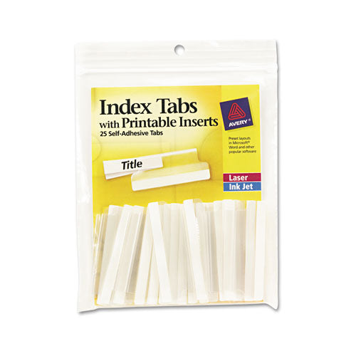 Insertable Index Tabs With Printable Inserts, 1-5-cut Tabs, Clear, 2