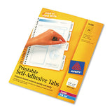 Printable Plastic Tabs With Repositionable Adhesive, 1-5-cut Tabs, White, 1.25" Wide, 96-pack