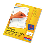 Printable Plastic Tabs With Repositionable Adhesive, 1-5-cut Tabs, White, 1.75" Wide, 80-pack