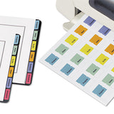 Printable Plastic Tabs With Repositionable Adhesive, 1-5-cut Tabs, Assorted Colors, 1.75" Wide, 80-pack