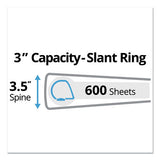 Durable View Binder With Durahinge And Slant Rings, 3 Rings, 3" Capacity, 11 X 8.5, White, 4-pack