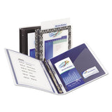 Flexi-view Binder With Round Rings, 3 Rings, 1.5" Capacity, 11 X 8.5, Navy Blue