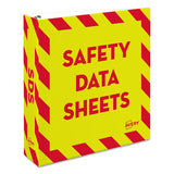 Heavy-duty Preprinted Safety Data Sheet Binder, 3 Rings, 1.5" Capacity, 11 X 8.5, Yellow-red