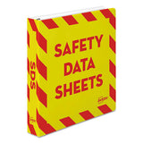 Heavy-duty Preprinted Safety Data Sheet Binder, 3 Rings, 1.5" Capacity, 11 X 8.5, Yellow-red