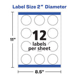 Round Print-to-the Edge Labels With Sure Feed And Easy Peel, 2" Dia, Glossy White, 120-pk