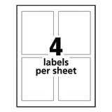 Removable Print-to-the-edge White Labels W- Sure Feed, 3 1-2 X 4 3-4, 32-pack