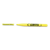Hi-liter Pen-style Highlighters, Chisel Tip, Fluorescent Yellow, Dozen