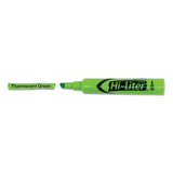 Hi-liter Desk-style Highlighters, Chisel Tip, Fluorescent Green, Dozen