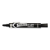 Marks A Lot Large Desk-style Permanent Marker With Metal Pocket Clip, Broad Bullet Tip, Black, Dozen