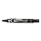 Marks A Lot Large Desk-style Permanent Marker With Metal Pocket Clip, Broad Bullet Tip, Black, Dozen