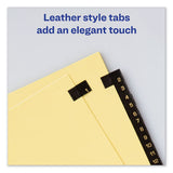 Preprinted Black Leather Tab Dividers W-copper Reinforced Holes, 31-tab, Letter