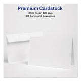 Textured Half-fold Greeting Cards, Inkjet, 5 1-2 X 8.5, Wht, 30-bx W-envelopes