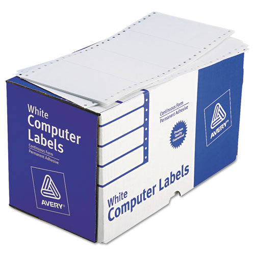 Dot Matrix Printer Mailing Labels, Pin-fed Printers, 2.94 X 5, White, 3,000-box
