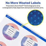 Printable Self-adhesive Permanent Id Labels W- Sure Feed, 3-4" Dia, White 800-pk