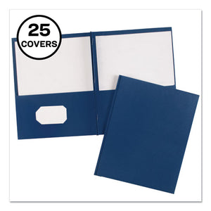 Two-pocket Folder, Prong Fastener, Letter, 1-2" Capacity, Dark Blue, 25-box
