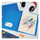Two-pocket Folder, Prong Fastener, Letter, 1-2" Capacity, Light Blue, 25-box