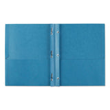 Two-pocket Folder, Prong Fastener, Letter, 1-2" Capacity, Light Blue, 25-box
